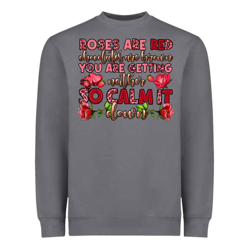 Roses Are Red Chocolates Are Brown Heavyweight Sweatshirt by OliviaCreatesArt | Teevron