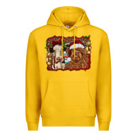 Lemon christmas heifer and highland cow with serape background Premium Hoodie - RanaPortraitStore