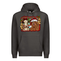 Smoke christmas heifer and highland cow with serape background Premium Hoodie - RanaPortraitStore