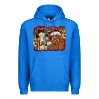 True Royal christmas heifer and highland cow with serape background Premium Hoodie - RanaPortraitStore