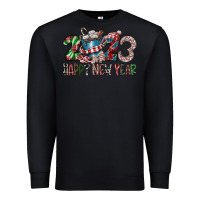 Black 2023 Happy New Year Premium Sweatshirt - CowhideDigitalArt