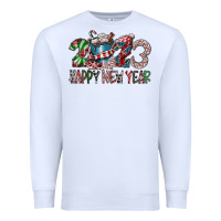 White 2023 Happy New Year Premium Sweatshirt - CowhideDigitalArt