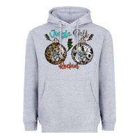 Heather Grey Jingle Bell Rockin Heavyweight Hoodie - CowhideDigitalArt