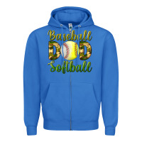 True Royal Baseball Dad Softball Zipper Hoodie - BundleAndBundleShop