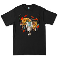 Black Fall Bull Skull Premium Tee - RanaPortraitStore