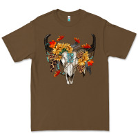 Cacao Fall Bull Skull Premium Tee - RanaPortraitStore