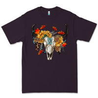 Plum Fall Bull Skull Premium Tee - RanaPortraitStore