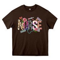 Chocolate Brown nurse Heavy Core Tee - NancyCooperArtShop
