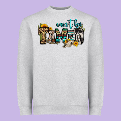 Can't Be Tamed Bull Skull Heavyweight Sweatshirt Designed By Oliviacreatesart