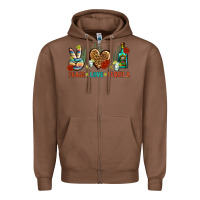 Chestnut Peace Love Tequila Zipper Hoodie - BundleAndBundleShop