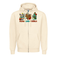 Sandshell Peace Love Tequila Zipper Hoodie - BundleAndBundleShop