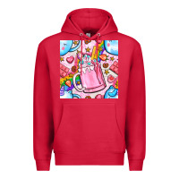 Cardinal unicorn coffe cup and star with rainbow seamless pattern bbs Premium Hoodie - BundleAndBundleShop