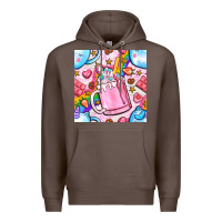 Coffee unicorn coffe cup and star with rainbow seamless pattern bbs Premium Hoodie - BundleAndBundleShop