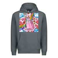 Rock unicorn coffe cup and star with rainbow seamless pattern bbs Premium Hoodie - BundleAndBundleShop