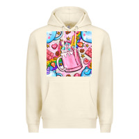 Sandshell unicorn coffe cup and star with rainbow seamless pattern bbs Premium Hoodie - BundleAndBundleShop