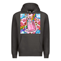 Smoke unicorn coffe cup and star with rainbow seamless pattern bbs Premium Hoodie - BundleAndBundleShop