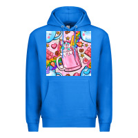 True Royal unicorn coffe cup and star with rainbow seamless pattern bbs Premium Hoodie - BundleAndBundleShop