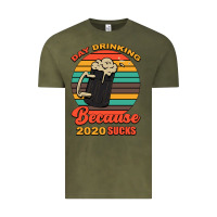 Vintage Olive Day drinking because 2020 sucks Vintage Tee - Bettercallsaul