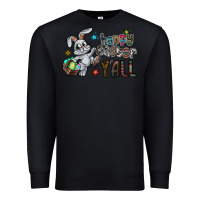 Black Happy Easter Y'all Premium Sweatshirt - CowhideDigitalArt