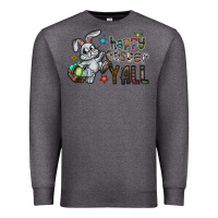 Charcoal Heather Happy Easter Y'all Premium Sweatshirt - CowhideDigitalArt