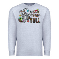 Heather Grey Happy Easter Y'all Premium Sweatshirt - CowhideDigitalArt