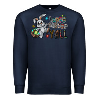 Navy Happy Easter Y'all Premium Sweatshirt - CowhideDigitalArt