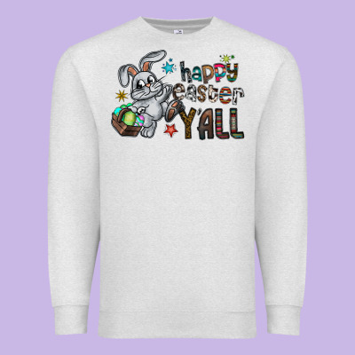 Happy Easter Y'all Premium Sweatshirt Designed By Cowhidedigitalart