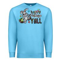 Ocean Blue Happy Easter Y'all Premium Sweatshirt - CowhideDigitalArt