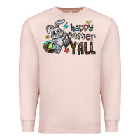 Pale Pink Happy Easter Y'all Premium Sweatshirt - CowhideDigitalArt