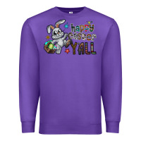 Purple Happy Easter Y'all Premium Sweatshirt - CowhideDigitalArt