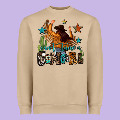 Can't Tame A Cowgirl Heavyweight Sweatshirt Designed By Oliviacreatesart