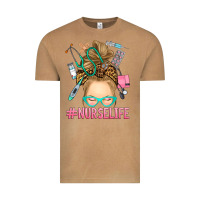 Vintage Camel blonde messy bun nurse life Vintage Tee - RanaPortraitStore