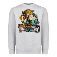 Heather Grey can't be tamed horse Heavyweight Sweatshirt - OliviaCreatesArt