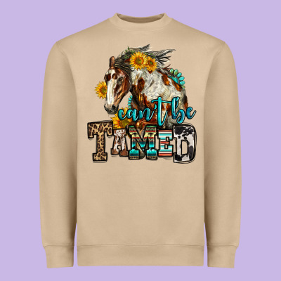 Can't Be Tamed Horse Heavyweight Sweatshirt Designed By Oliviacreatesart