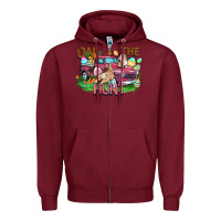 Burgundy on the hunt truck Zipper Hoodie - FaDigitalArtStudio