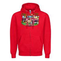 Red on the hunt truck Zipper Hoodie - FaDigitalArtStudio