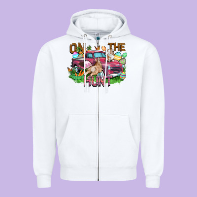 On The Hunt Truck Zipper Hoodie Designed By Fadigitalartstudio