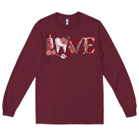 Burgundy Valentines day dental love Long Sleeve Tee - RanaPortraitStore