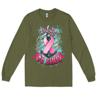 Army Green Refuse to sink Cancer anchor Cancer Awareness Long Sleeve Tee - HowdyJamesFarm