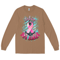 Toasted Coconut Refuse to sink Cancer anchor Cancer Awareness Long Sleeve Tee - HowdyJamesFarm