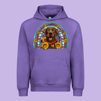 Chocolate Labrador Rainbow Urban Hoodie Designed By Artiststas