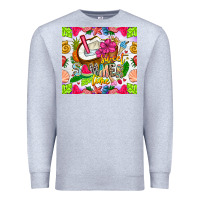 Heather Grey summer time Premium Sweatshirt - CowhideDigitalArt