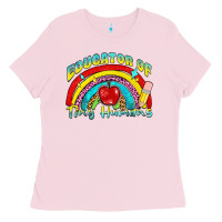 Bubblegum Pink educator of tiny humans Ladies Tee - NancyCooperArtShop