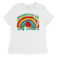 White educator of tiny humans Ladies Tee - NancyCooperArtShop