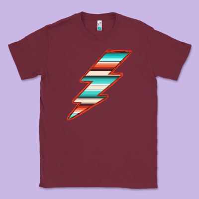 Teal And Orange Serape Lightning Classic Tee Designed By Bettercallsaul