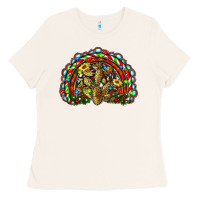 Bone christmas rainbow with leopard cactus Ladies Tee - RanaPortraitStore