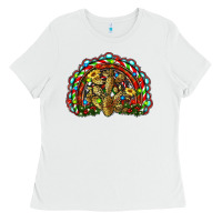 White christmas rainbow with leopard cactus Ladies Tee - RanaPortraitStore