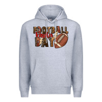 Heather Grey football kinda day Premium Hoodie - FaDigitalArtStudio