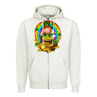 Oatmeal Heather Dwarf Cauldron St. Patricks Zipper Hoodie - BundleAndBundleShop
