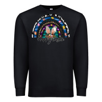 Black happy easter rainbow Premium Sweatshirt - CowhideDigitalArt